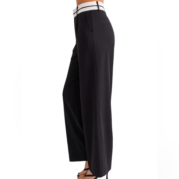 SANS SOUCI Black White High Waisted Dress Pants - New - Picture 2 of 4